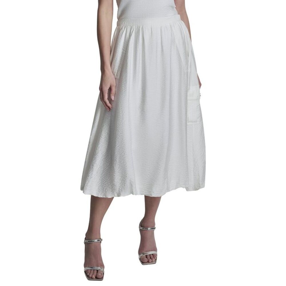 Dkny Womens Pull-On Bubble Hem Cargo Pocket Skirt, White